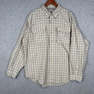 Timberland mens XL Plaid long sleeve Cotton/Poly Turbo-Dry Vented button shirt
